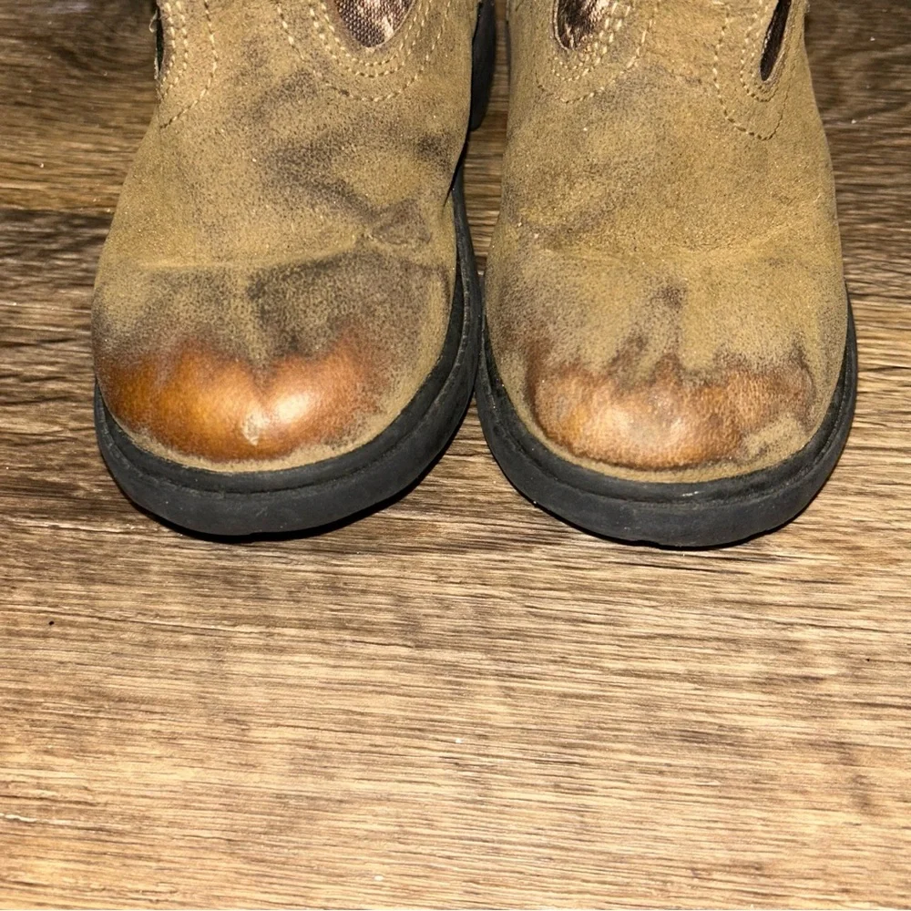 Toddler Magellan Brown Outdoor Camo Realtree Zip Up Boots Size 9 |F32